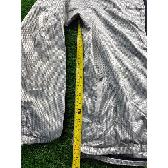 Nike Storm-FIT² Windbreaker Jacket L Silver Gray Reflective Hooded Running Rain - Picture 6 of 11